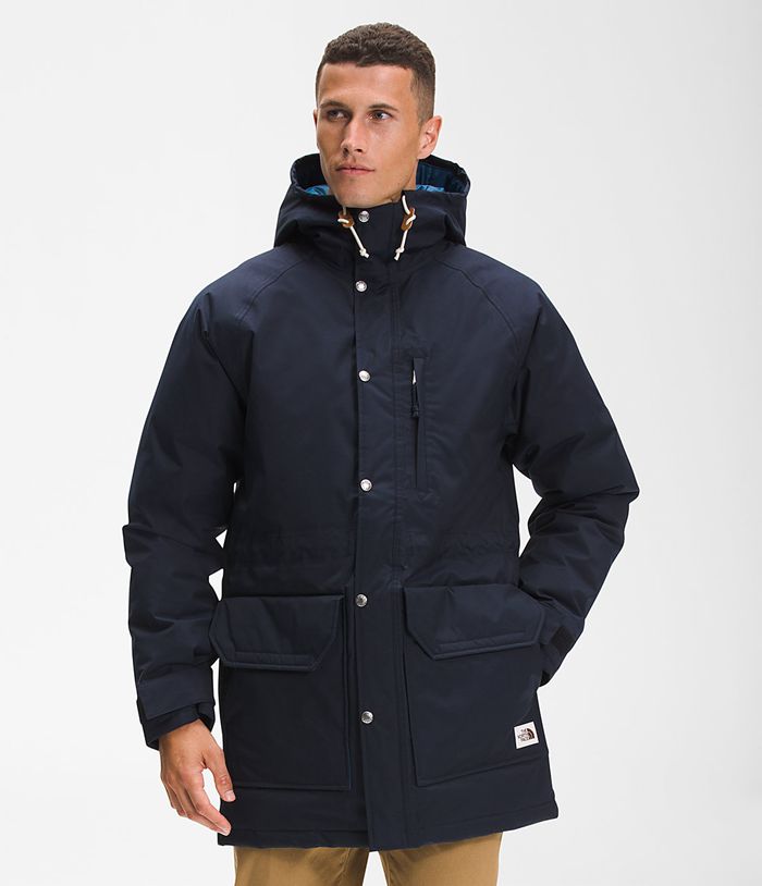 The North Face Mens Puffer Jacket Snow Parka 982UIWVRD - Blue/Navy